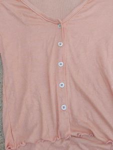 korean Cute Pink Button-Up Cardigan Top