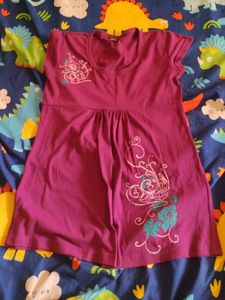 Purple Graphic Tunic Dress