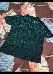 Sparkling Black Mock Neck Top with a cute freebie