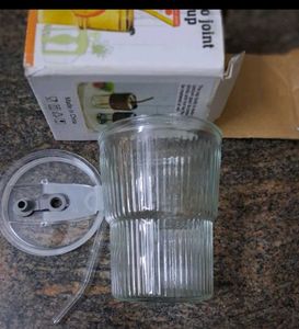 Bamboo Joint Glass Cup with Straw