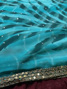 Stunning Blue Saree with Sequins