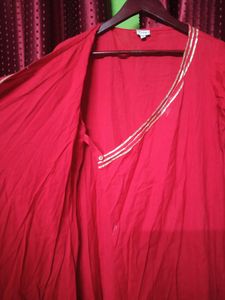 TJORI Red Shrug Dress