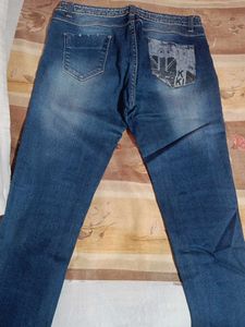 Stylish Ripped Blue Denim Jeans