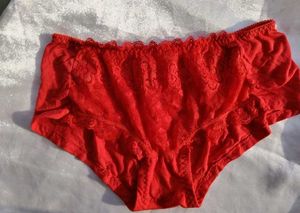 Red Lace Trim Briefs
