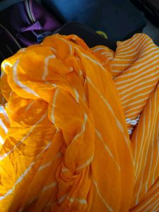 Vibrant Yellow Leheriya Skirt