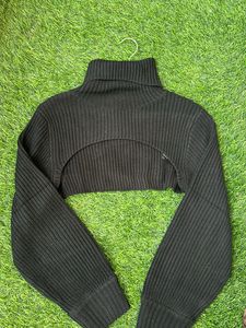 Cropped Polo Neck Jumper