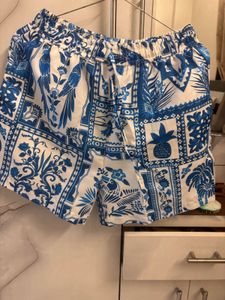 Blue Pineapple Print Pajama Set