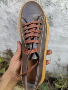 Classic Brown Leather Sneakers
