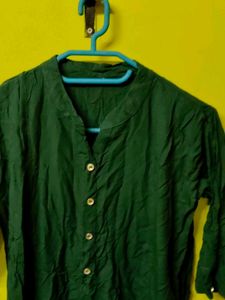 Dark Green Cotton Kurta set of 3