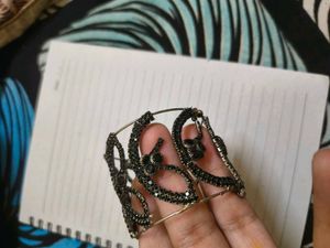 Stunning Black Stone Cuff Bracelet