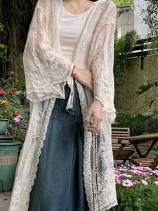 Boho White Lace Kimono Dress 🎀✨️