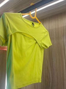 Bright Yellow Cut-Out T-Shirt