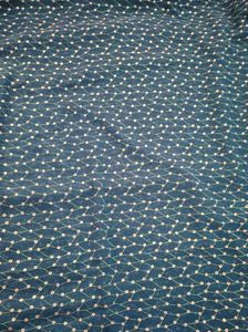 Elegant Teal Saree with White Polka Dots