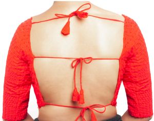 Vibrant Red Textured Blouse