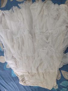 white cancan net skirt for lehenga and gown