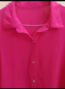 See Through High-Low Pink Shirt