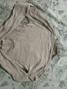 Ribbed Knit Wrap Cardigan
