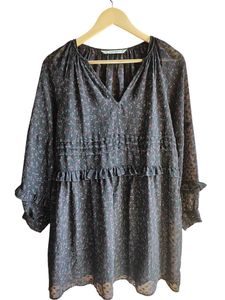 ZARA Sheer Floral Swiss Dot Dress – Size Medium