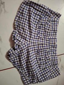 Blue and White Gingham Shorts