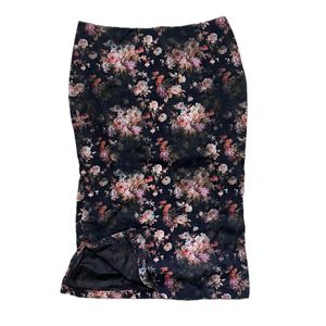 Floral  Print slit Pencil Skirt