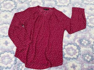 Chic Polka Dot Long Sleeve Top M
