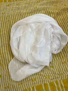 Delicate white chiffon scarf medium size
