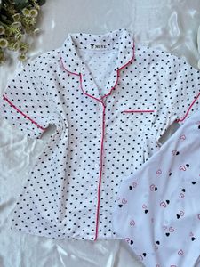 Cute Heart Print Pajama Set