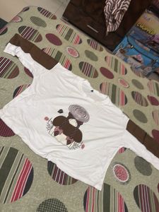 Cute Graphic Print Long Sleeve Top