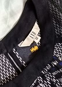 AND Brand Black Printed Casual Regular Fit Dress