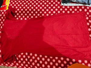 Maroon Cotton Kurta