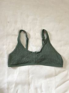 Smocked Green Bikini Top