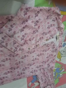 Pink Floral Print Kurta