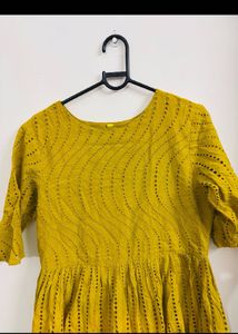 Yellow Ombre Broderie Anglaise Gown