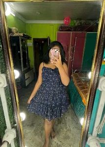 Chic Navy Floral Print Mini Dress