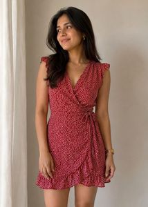 Wrap Around Floral Dress - M (best Size S)