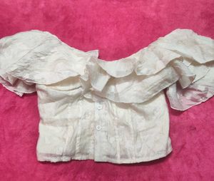 Sheer butter 🧈 yellow Ruffle Corset Top