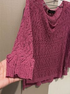 Pink Knitted V-Neck Sweater