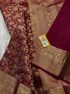 Exquisite Maroon Silk Saree