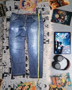 Men's Blue Washed Denim Jeans