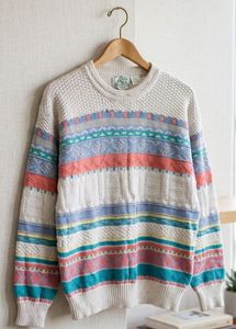 Vintage Geometric Print Sweater