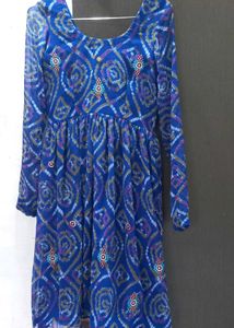 Navy blue anarkali stitched kurti