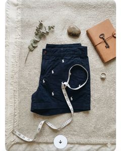 Ralph Lauren Navy Shorts with White Horse Print
