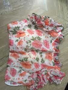 Floral Print Ruffled Blouse