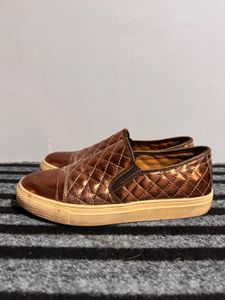 Quilted Metallic Slip-On Sneakers