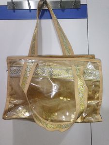 Beautiful Golden Hand Bag With 3 Chains
