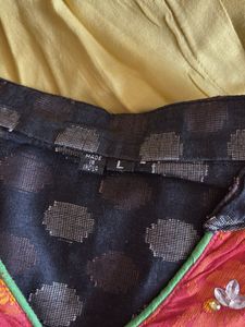 Stylish Black Kurta with Red Neckline