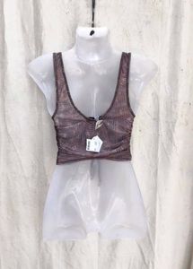 I. Ruched Lace-Up Crop Top