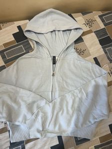 H&M Light Blue Zip-Up Hoodie