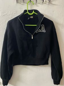 H&amp;M Black LA Cropped Sweatshirt