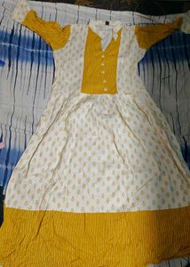 Yellow & White&Red Dress
